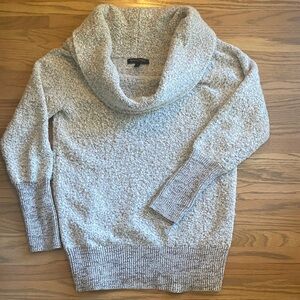 Cozy Gray Boucle Banana Republic Cowl Neck Sweater, size small. Thick and warm!